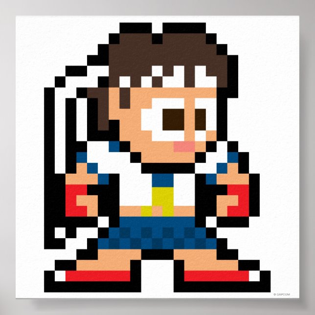 Poster Sakura 8 bits (Devant)