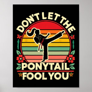 Poster Sakura Butterfly Karate Girl Ne laissez pas le Pon