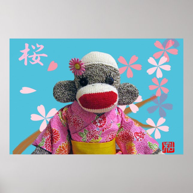 Poster Sakura Sock Monkey (Devant)