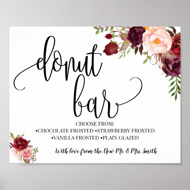 Poster Sala de mariage de la fête de Donut bar (Devant)