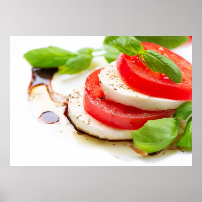 Poster Salade Caprese. Tranches de tomates et de mozzarel (Devant)