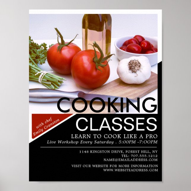 Poster Salade, Cuisine Classes Publicité (Devant)