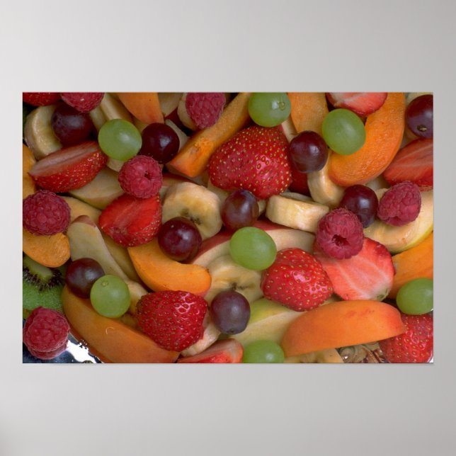 Poster Salade de fruits, gros plan (Devant)
