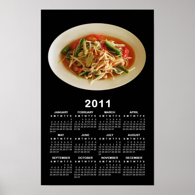Poster Salade de Papaya épicé [Som Tam] Calendrier 2011 (Devant)