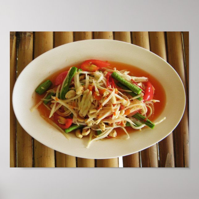 Poster Salade de Papaya épicé [Som Tam] ... Thai Lao Food (Devant)