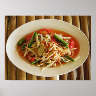 Poster Salade de papaye épicée [Som Tam] ... Cuisine thaï
