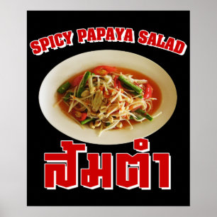 Poster Salade de papaye épicée [Som Tam] ... Cuisine thaï