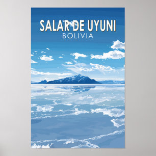 Poster Salar de Uyuni Bolivie Voyage Art Vintage