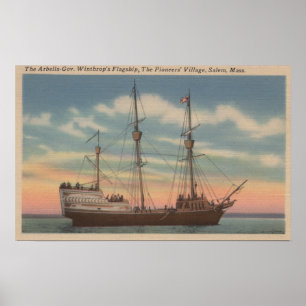 Poster Salem, MA - Vue de Arbella du Capt Winthrop