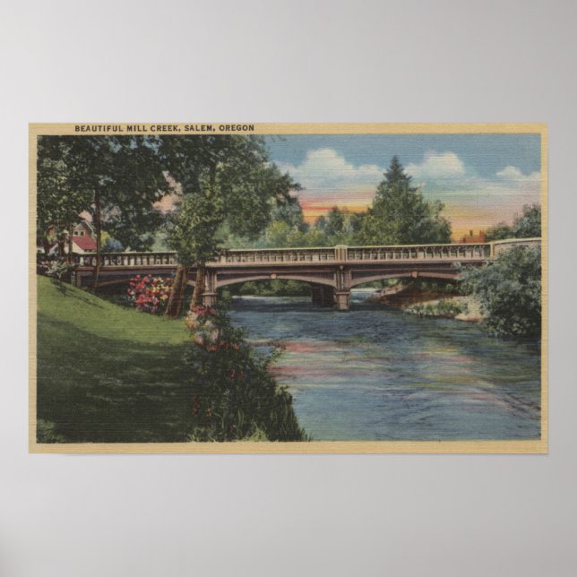 Poster Salem, Oregon - Belle Mill Creek (Devant)