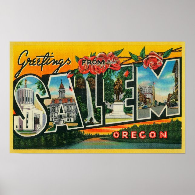 Poster Salem, OregonGrandes lettres ScènesSalem, OU 2 (Devant)
