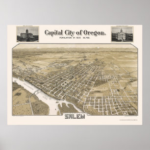 Poster Salem, OU Carte panoramique - 1905
