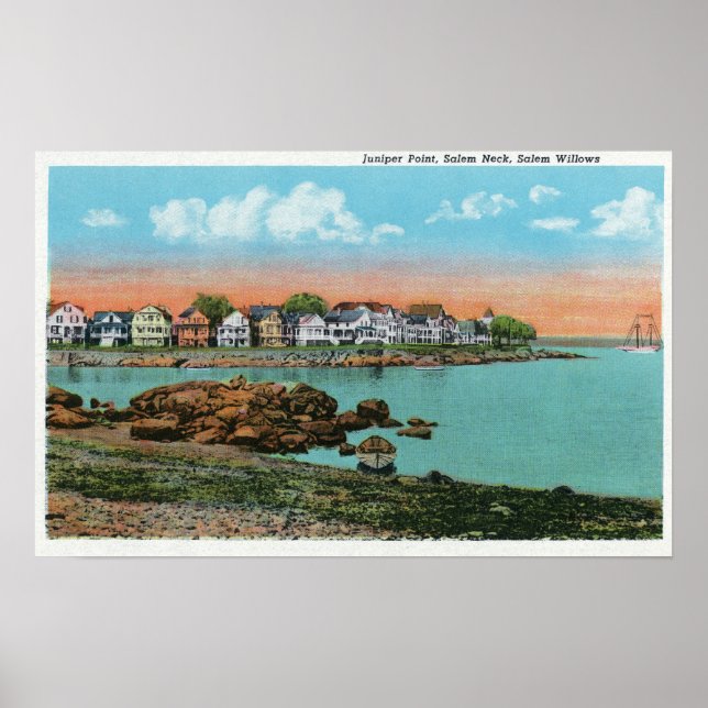 Poster Salem Willows Vue de Juniper Point et Salem (Devant)