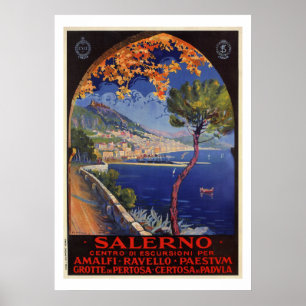 Poster Salerne Italie Voyage vintage été