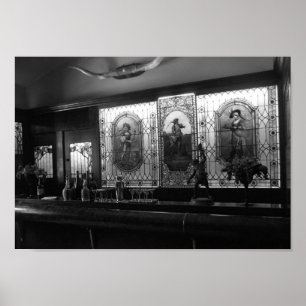 Poster Salle Bar vintage Photographie noir et blanc