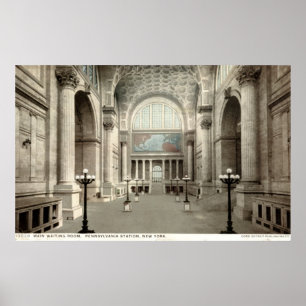 Poster Salle d'attente, Pennsylvania Station NY 1913 Vint