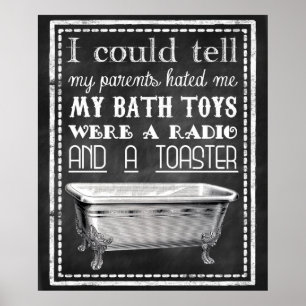Poster Salle de bain amusante