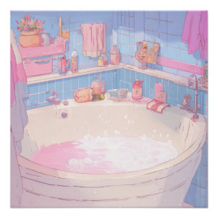 Poster Salle de bain Anime Art esthétique Imprimer