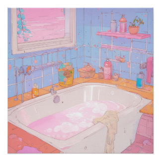 Poster Salle de bain Anime Art esthétique Imprimer