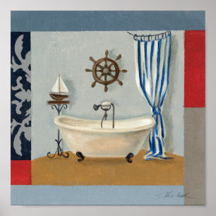 Poster Salle de bain nautique