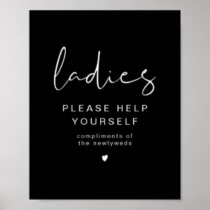 Poster Salle de bain pour dames JOVI Black Edgy