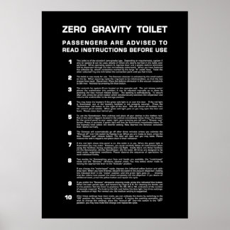 Poster Salle de bain Zéro Gravité Texte blanc complet