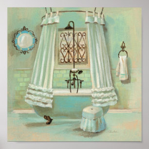 Poster Salle de bains démodée
