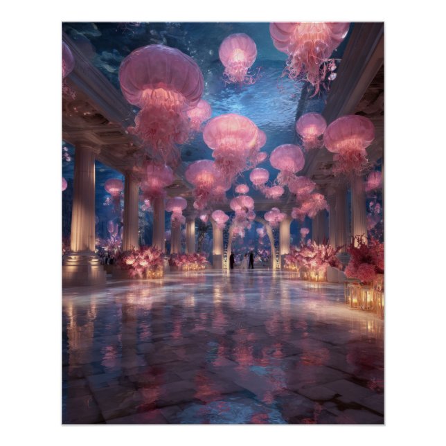 Poster Salle de bal fantastique Méduse Lumière Paysage de (Devant)