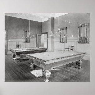 Poster Salle de billard, 1901. Photo ancienne