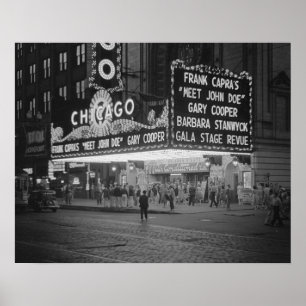 Poster Salle de cinéma de Chicago, 1941. Photo vintage