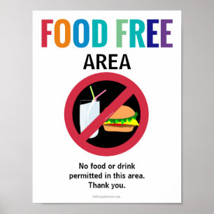 Poster Salle de classe de la zone sans nourriture École d