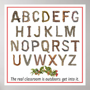 Poster Salle de classe extérieure d'alphabet