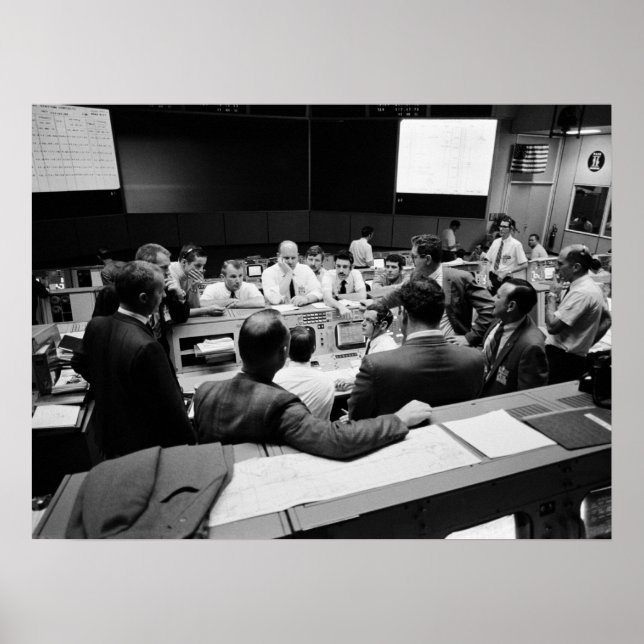 Poster Salle de contrôle des opérations de mission Apollo (Devant)