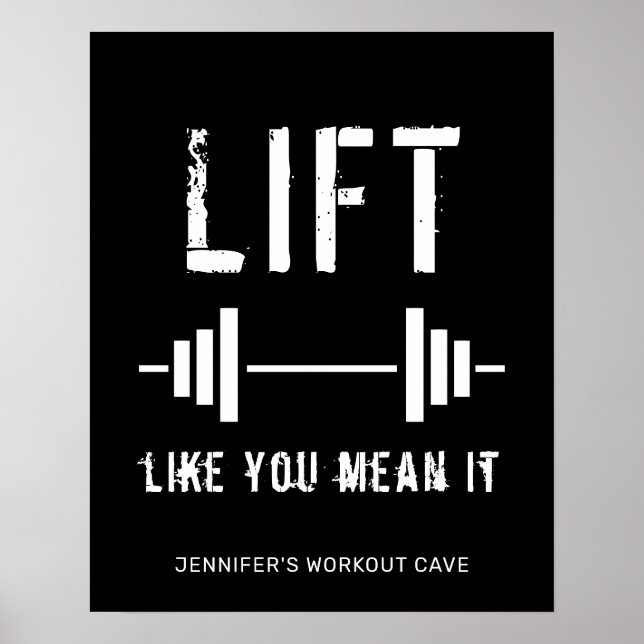 Poster Salle de fitness pour poids noir (Devant)