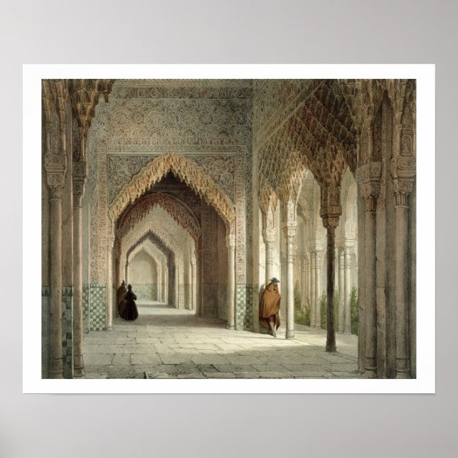 Poster Salle de la Cour de l'Alhambra, Grenade, 1853 (écl (Devant)