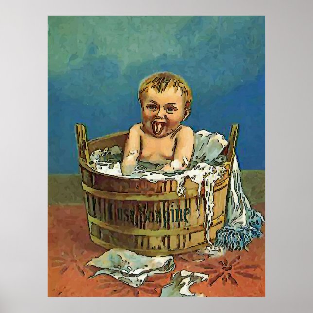 Poster Salle de lavage pour bébé (Devant)