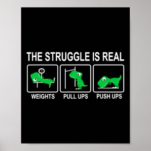 Poster Salle de sport des dinosaures Workout de dinosaure