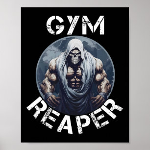 Poster Salle de sport Reaper Fitness Halloween Skeleton W