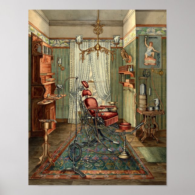 Poster Salle d'opération des dentistes de l'époque victor (Devant)
