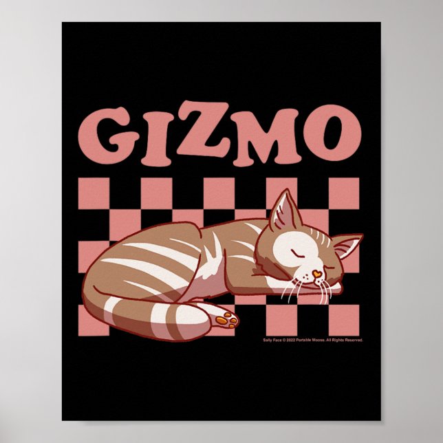 Poster Sally Face Gizmo Le Chat À damiers Motif Nap (Devant)
