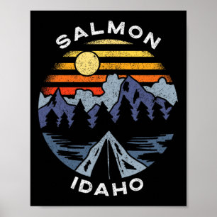 Poster Salmon Idaho Montagnes Vacances Camping Souvenir 