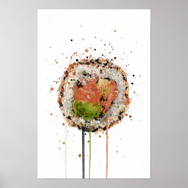 Poster Salmon Uramaki Sushi (Devant)