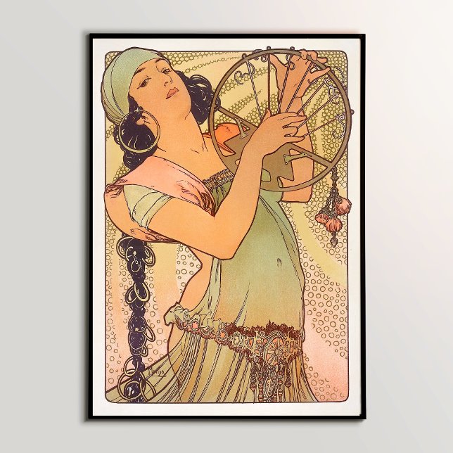 Poster Salomé (1897) par Alphonse Mucha Through a Wall Ar (Make a Bold Statement: Elevate Your Décor with the Exquisite Salomé (1897) Wall Art Poster)