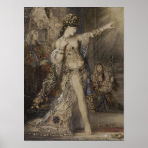Poster Salome and Apparition Detail of Moreau Watercolor