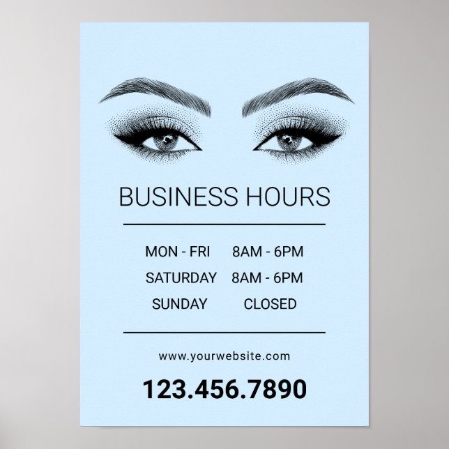 Poster Salon Artiste Maquillage Lashes Heures d'ouverture (Devant)
