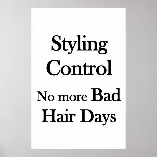 Poster Salon Barbershop PosterStyling Control No Bad Hair (Devant)