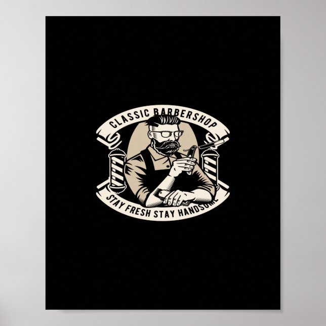 Poster salon de barbier classique séjour frais séjour bea (Devant)