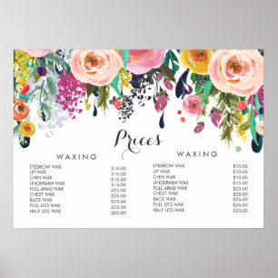 Poster Salon de beauté des cheveux Beauticia Menu Prix Po