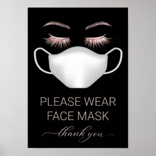 Poster Salon de beauté Spa S'il vous plaît porter Masque 