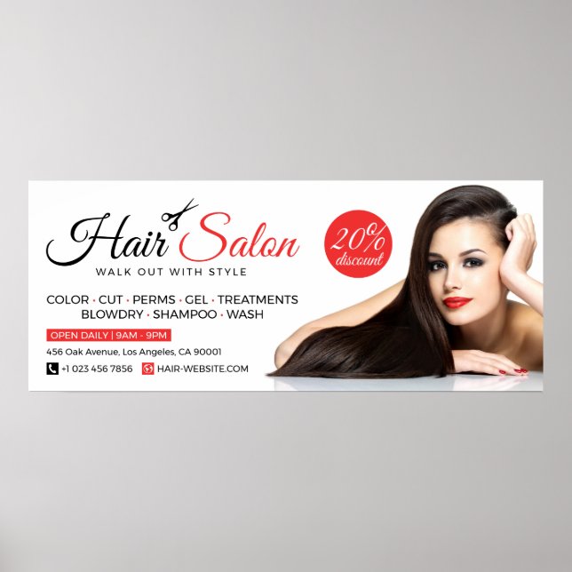 Poster Salon de coiffure, Salon de beauté, Coiffeur (hori (Devant)